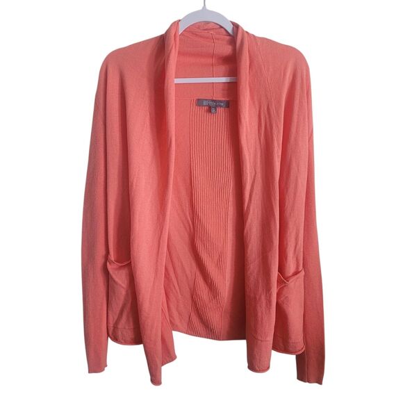 Title Nine Semper Sweater Cardigan Women's Small Coral Cotten Wool Cozy READ - Picture 1 of 12